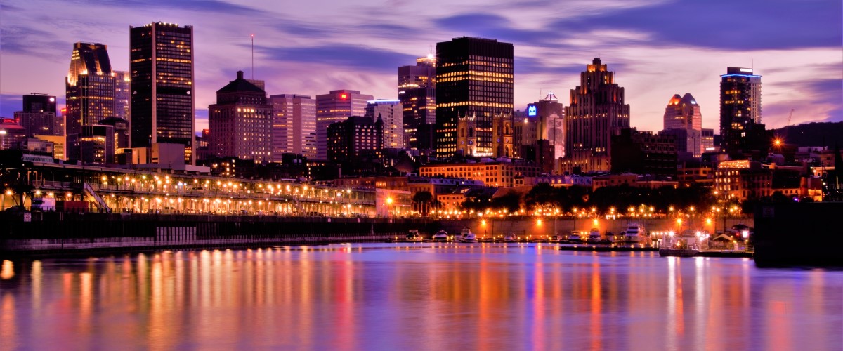 montreal cityscape at dusk